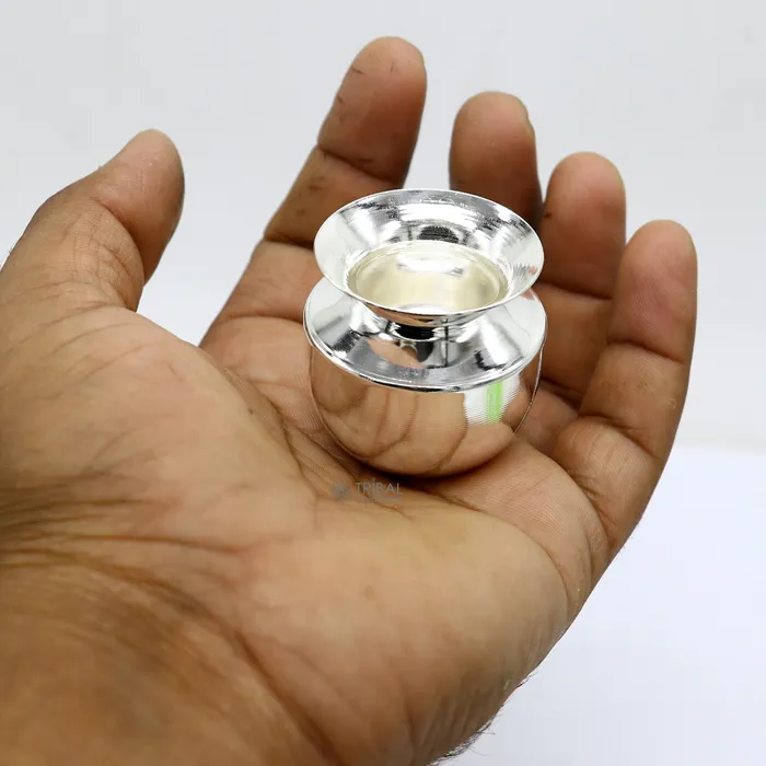 TRIBAL ORNAMENTS Rings Pure 925 sterling silver handmade plain small Kalash or pot unique special silver puja article water or milk kalash pot india su1141 TRIBAL ORNAMENTS Rings Pure 925 sterling silver handmade plain small Kalash or pot unique special silver puja article water or milk kalash pot india su1141
