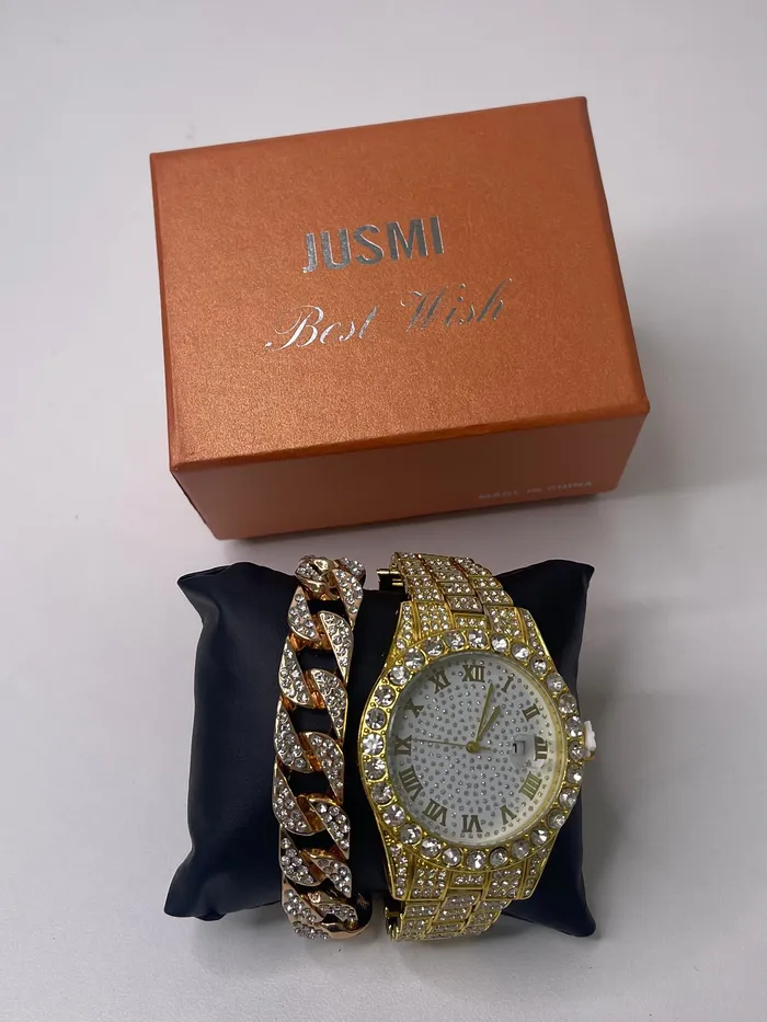 Twisted Moon Jewelry Earrings Mixed Gold Watch Set
