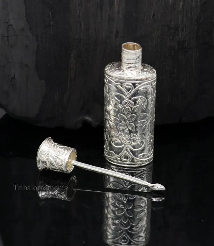Vintage floral design royal bridal queen style 925 sterling silver trinket box container box sindurkumkum box Vermilion bridal art stb86 TRIBAL ORNAMENTS Rings Vintage floral design royal bridal queen style 925 sterling silver trinket box container box sindurkumkum box Vermilion bridal art stb86 TRIBAL ORNAMENTS Rings