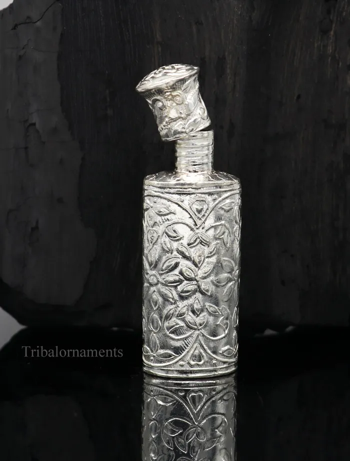 Vintage floral design royal bridal queen style 925 sterling silver trinket box container box sindurkumkum box Vermilion bridal art stb86 TRIBAL ORNAMENTS Rings Vintage floral design royal bridal queen style 925 sterling silver trinket box container box sindurkumkum box Vermilion bridal art stb86 TRIBAL ORNAMENTS Rings