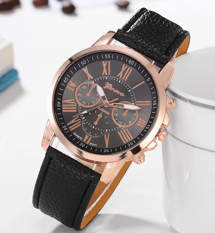 W570 Black Rose Gold Quartz Watch POLLY Watches