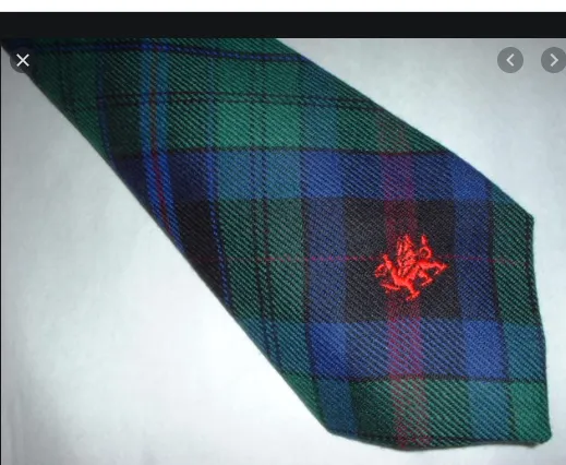 Welsh Tartan Tie Wales Tartan Centre Earrings