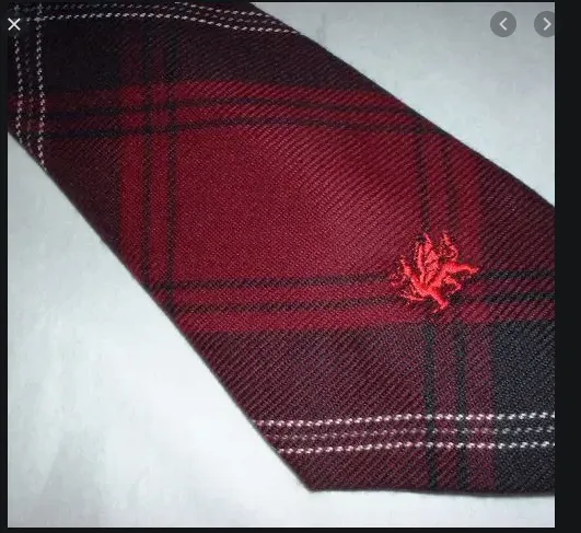 Welsh Tartan Tie Wales Tartan Centre Earrings