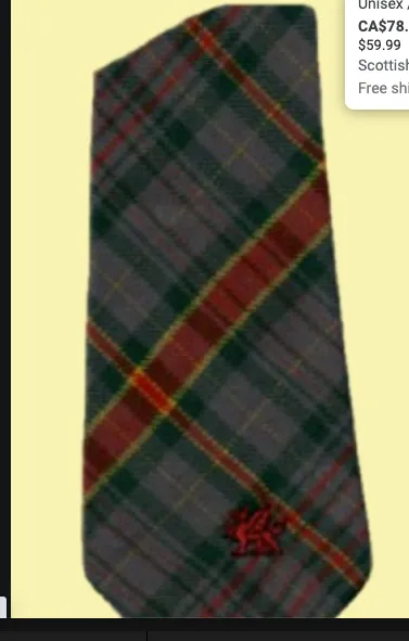 Welsh Tartan Tie Wales Tartan Centre Earrings