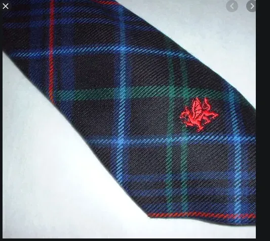 Welsh Tartan Tie Wales Tartan Centre Earrings