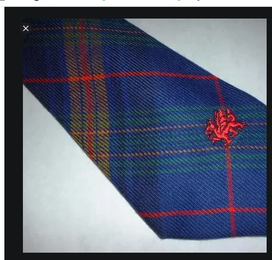 Welsh Tartan Tie Wales Tartan Centre Earrings