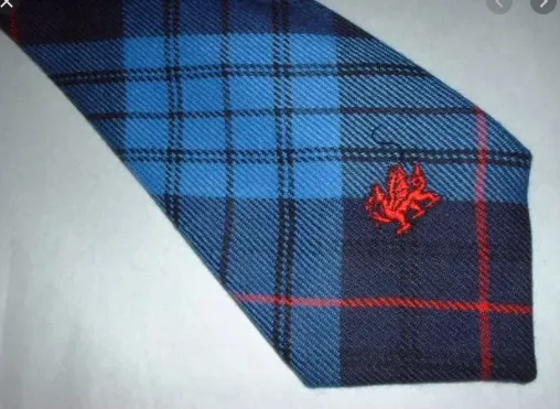 Welsh Tartan Tie Wales Tartan Centre Earrings