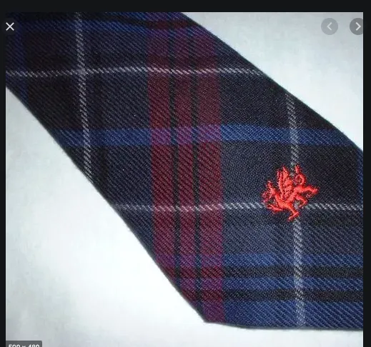 Welsh Tartan Tie Wales Tartan Centre Earrings