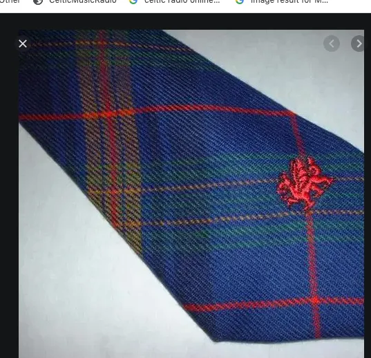 Welsh Tartan Tie Wales Tartan Centre Earrings