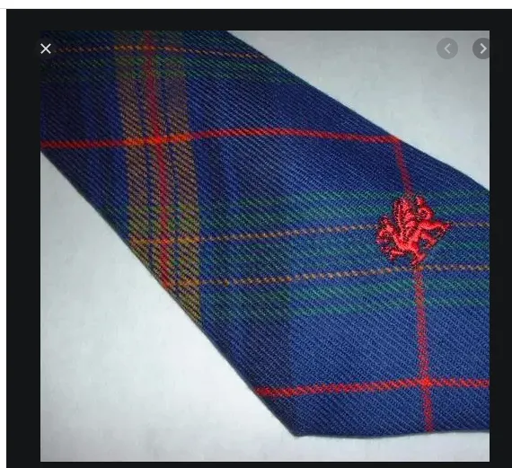 Welsh Tartan Tie Wales Tartan Centre Earrings