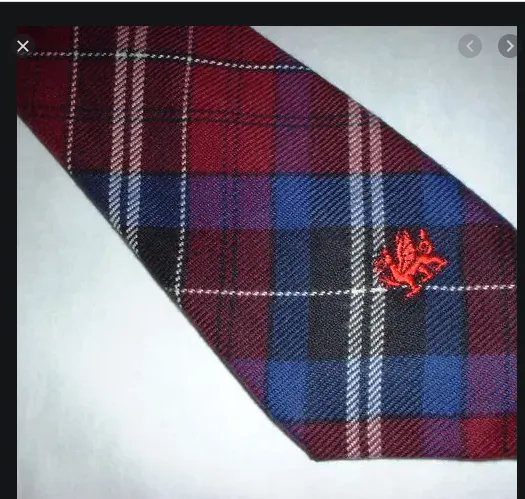 Welsh Tartan Tie Wales Tartan Centre Earrings