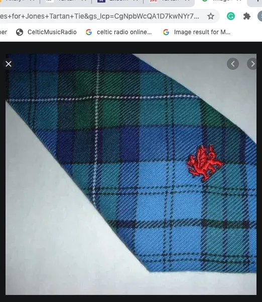 Welsh Tartan Tie Wales Tartan Centre Earrings