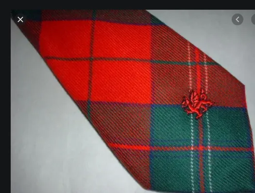Welsh Tartan Tie Wales Tartan Centre Earrings