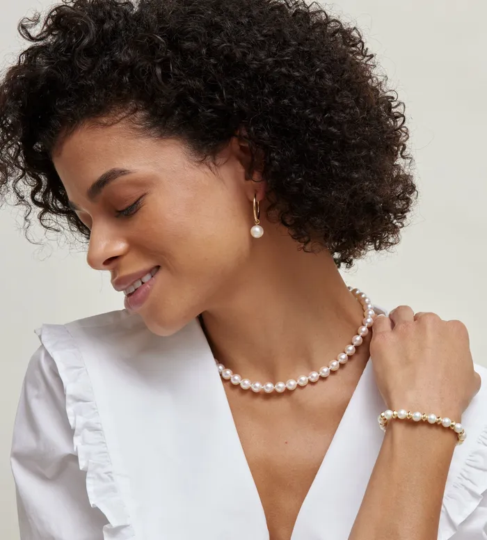 White Freshwater Cultured Pearl Anya Bracelet SPT Bracelets