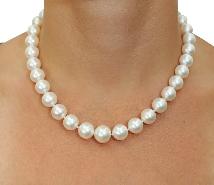 White South Sea Round Pearl Necklace 100119mm AAA Quality spt Necklaces